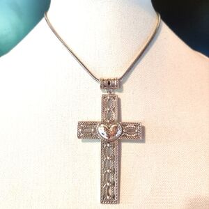 Brighton Large Heart Cross Pendant necklace